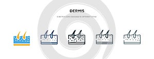 Dermis icon in different style vector illustration. two colored and black dermis vector icons designed in filled, outline, line photo