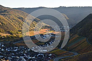 Dernau, Germany - 11 06 2020: view across Dernau towards Rech
