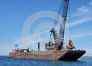 Dredging barge on Lake Michigan