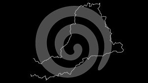 Derry City and Strabane Northern Ireland district map outline animation