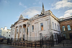 Derry, Londonderry. The white sandstone Bishop Street Courthouse in Derry