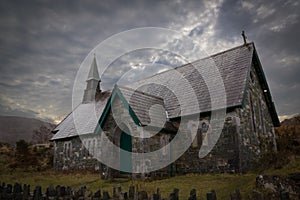 Derrycunihy Church. Kerry Peninsula. Ireland