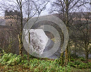 Derwent Dam in Flood photo