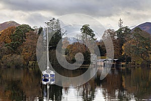 Derwentwater boathouse and yacht