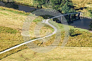 DERWENTWATER, LAKE DISTRICT/ENGLAND - AUGUST 31 : View of a bridge from Surprise View Derwentwater in the Lake District England o