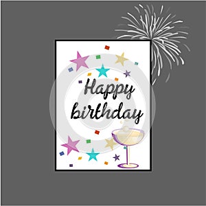 Modern birthday greeting card design