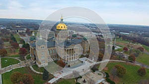 Des Moines, Downtown, Iowa State Capitol, Amazing Landscape, Aerial View