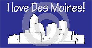 Des Moines, Iowa, city silhouette