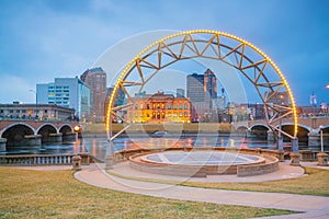 Des Moines Iowa skyline in USA