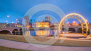 Des Moines Iowa skyline in USA