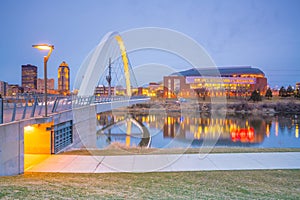 Des Moines Iowa skyline in USA