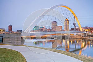 Des Moines Iowa skyline in USA