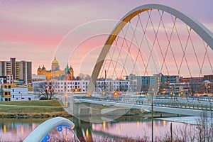 Des Moines Iowa skyline in USA