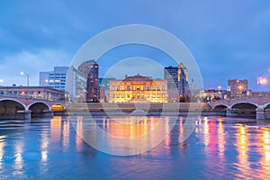 Des Moines Iowa skyline in USA