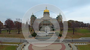 Des Moines, Iowa State Capitol, Downtown, Amazing Landscape, Aerial View