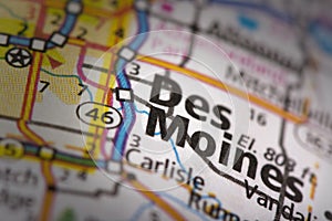 Des Moines on map