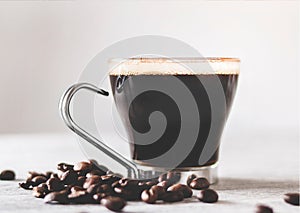 coffee beans background collection with white area for copy space.