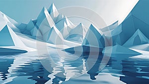 Abstract Low Poly Glacial Landscape