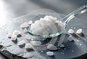 Magnesium Chloride Flakes on Spoon