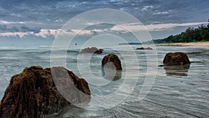 Desaru Beach during sunrise.