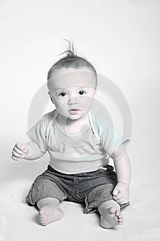 Desaturated baby photo photo