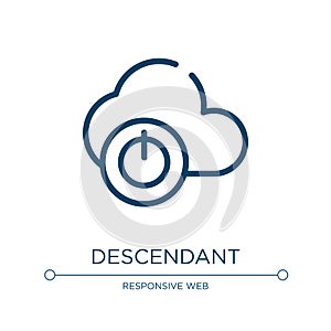 Descendant icon. Linear vector illustration from cloud computing collection collection. Outline descendant icon vector. Thin line