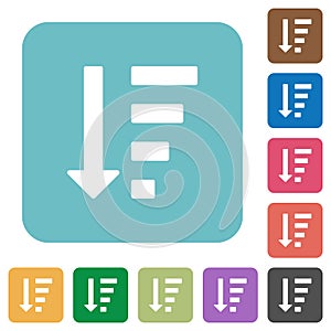 Descending ordered list mode flat icons