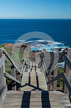 Descending steps at Cape Schanck