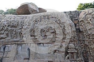 Descent of the Ganges and and Arjuna`s Penance at Mahabalipuram in Tamil Nadu, Indian mythology