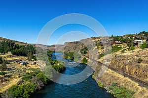 Deschutes River landscape in Maupin, Wasco county, Central Oregon, USA