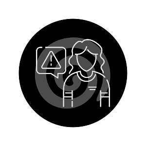 Describe issue black glyph icon. Pictogram for web page, mobile app