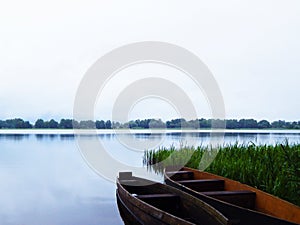 The boats on the lake