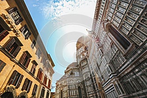 Description: Detail of the facade of Duomo Cathedral Santa Maria