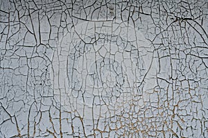 Rusty background with flaking,cracking blue gray paint cover.Industrial close up background