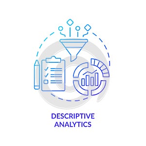 Descriptive analytics blue gradient concept icon photo