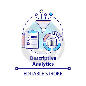 Descriptive analytics concept icon photo