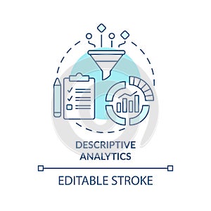 Descriptive analytics turquoise concept icon photo