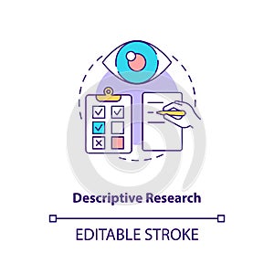 Descriptive research concept icon photo