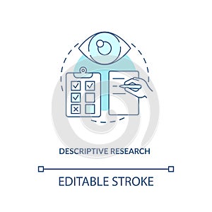 Descriptive research concept icon photo