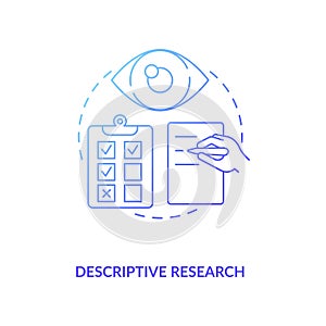 Descriptive research dark navy gradient concept icon photo