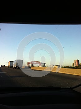 Desde lo lejos, se ve el puente de `La Boca` photo