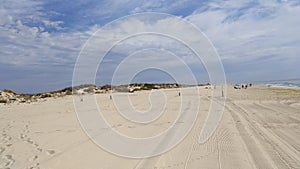 Deseeta Praia do Barril beach, Tavira, Algarve, Portugal