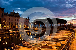 Desenzano Del Garda marina in the early morning. photo