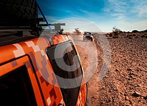 Through the desert in a 4x4 vehicle