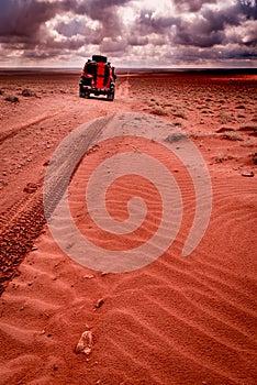 Through the desert in a 4x4 vehicle