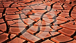 Desert. Aerial view of a beautiful cracks in the ground. texture, deep crack. Effects of heat and drought.