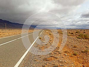 Desert area in the outskirts of the Oasis of Figuig in Morocco