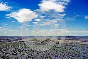 Desert with blue sky and clouds in  Arizona