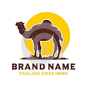 Desert camel silhouette logo design