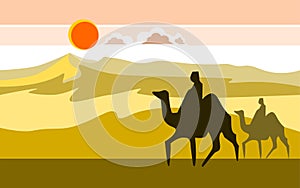 Desert with camels